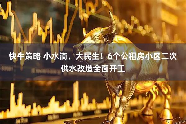 快牛策略 小水滴，大民生！6个公租房小区二次供水改造全面开工